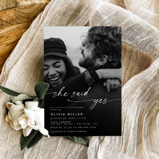 Minimalist, hon sa ja Möhippa Photo Inbjudningar (Skapare uppladdad)