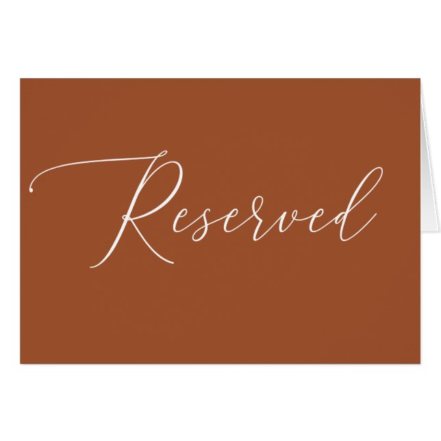 Minimalist Höst Reserverat skylt | Sienna Bröllop OBS Kort (Framsidan Horizontal)