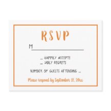 Minimalist Höst RSVP Orange Höst Bröllopsfest