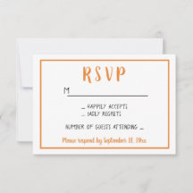 Minimalist Höst RSVP Orange Höst Bröllopsfest