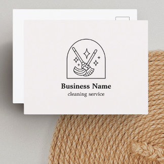 Minimalist House Cleaning Home Services Logotyp Ro Vykort