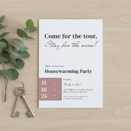 Minimalist Housewarming Invitation • Wine Quote D  Inbjudningar