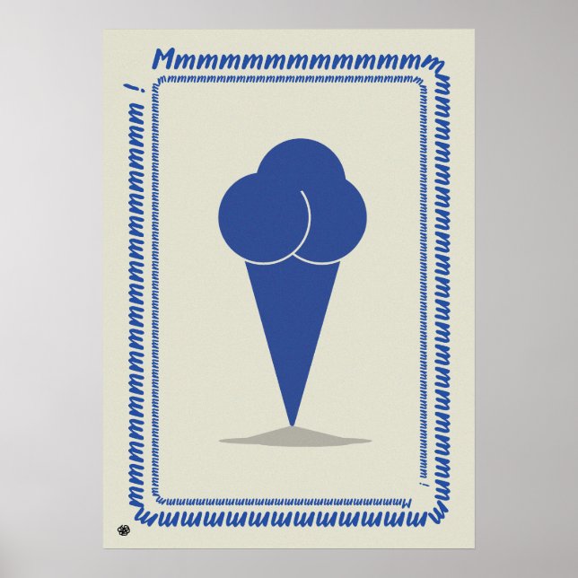 Minimalist Ice Cream Art Print Poster (Framsidan)