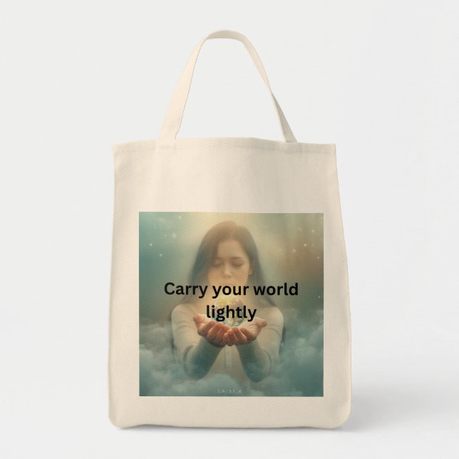 Minimalist Inspirational Canvas Tote Bag Tygkasse (Framsidan)