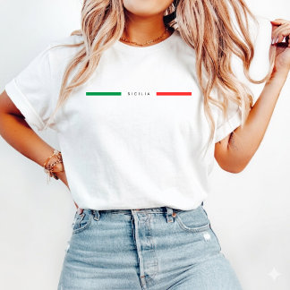 Minimalist Italy Flag Sicily italian sicilian  T Shirt