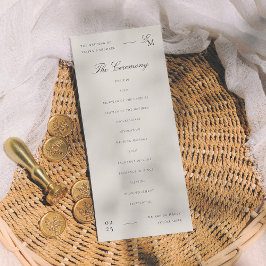 Minimalist Ivory Editorial Wedding Program
