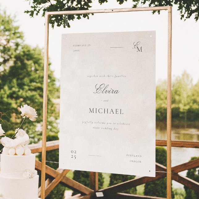 Minimalist Ivory Editorial Wedding Welcome Poster (Skapare uppladdad)