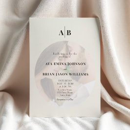 Minimalist Ivory Photo Editorial Wedding Inbjudningar