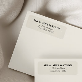 Minimalist Ivory Wedding Return Address Returadress Etikett