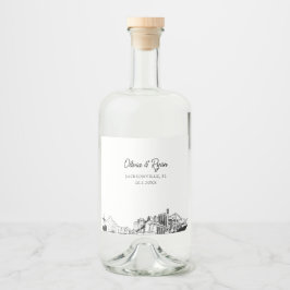 Minimalist Jacksonville Bröllop Anpassningsbar Spritflaskor Etikett
