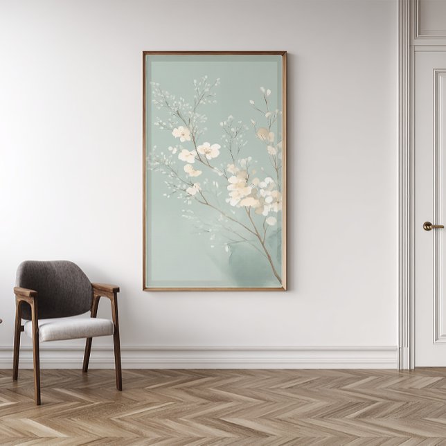 Minimalist Japandi Floral Wall Art Print Fototryck (Skapare uppladdad)