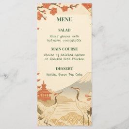 Minimalist Japanese Cherry Blossom Wedding Menu Meny