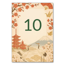 Minimalist Japanese Cherry Blossom Wedding Table Bordsnummer