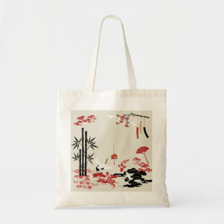 Minimalist Japanese Motifs: Cranes, Koi Fish, Bamb Tygkasse