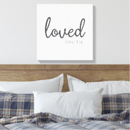 Minimalist John 3:16 älskad Canvastryck