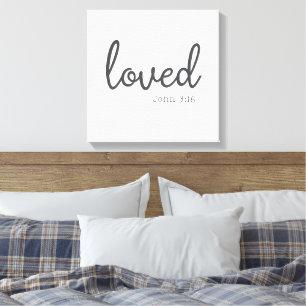 Minimalist John 3:16 älskad Canvastryck