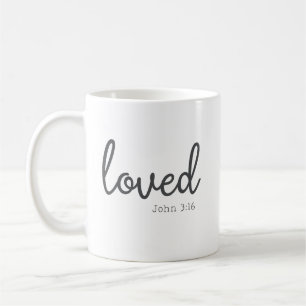 Minimalist John 3:16 älskade Kaffemugg
