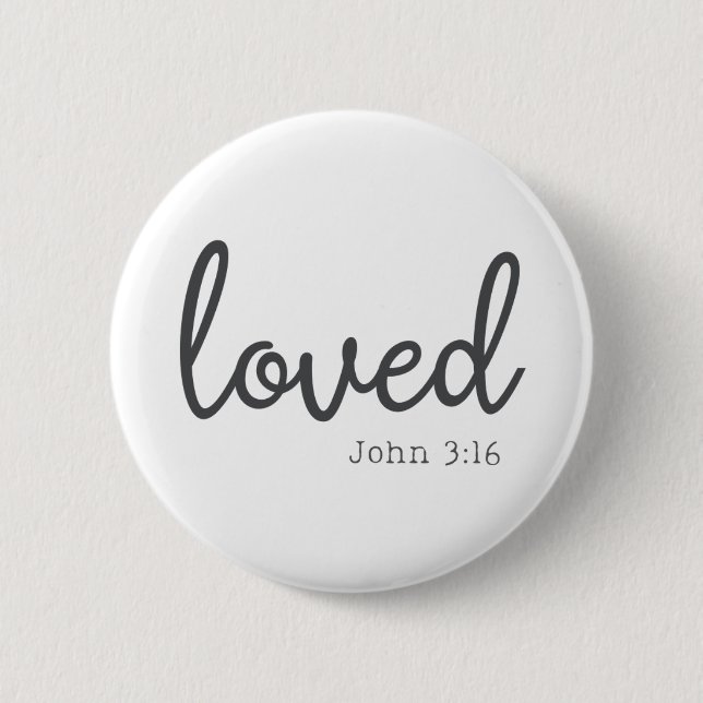 Minimalist John 3:16 älskade  Knapp (Framsida)