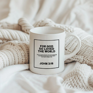 Minimalist John 3:16 Bible Verse Mugg