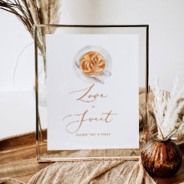 Minimalist kaffe Kärlek är sött ta en godbit Poster