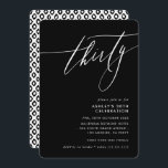 MINIMALIST Kalligrafi elegant 30:e party svart Inbjudningar<br><div class="desc">genom kat masard / WWW.SIMPLYSWEETPAPERIE.COM Kärlek,  men vill se vissa förändringar - ett annat färg-schema,  produkt,  foto eller anpassad för ett annat tillfälle - inga bekymmer bara kontakta mig,  kat@simplysweetPAPERIE.com Jag är lycklig för att hjälpa till!</div>