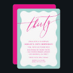 MINIMALIST Kalligrafi våg 30:e party rosa mynta Inbjudningar<br><div class="desc">genom kat masard / WWW.SIMPLYSWEETPAPERIE.COM Kärlek,  men vill se vissa förändringar - ett annat färg-schema,  produkt,  foto eller anpassad för ett annat tillfälle - inga bekymmer bara kontakta mig,  kat@simplysweetPAPERIE.com Jag är lycklig för att hjälpa till!</div>