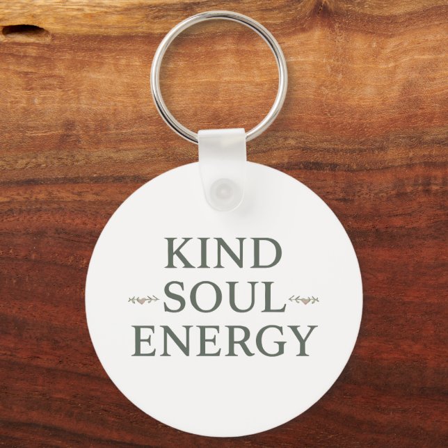 Minimalist "Kind Soul Energy" Typography Nyckelring (Framsida)