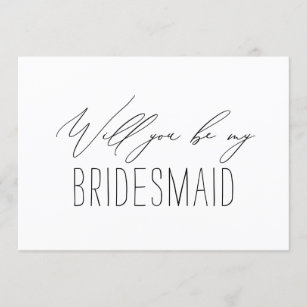 Minimalist kort för brudtärnabröllopförslag