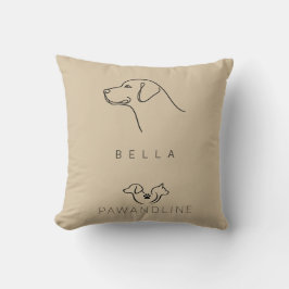 Minimalist Labrador Pillow | Custom Name Kudde