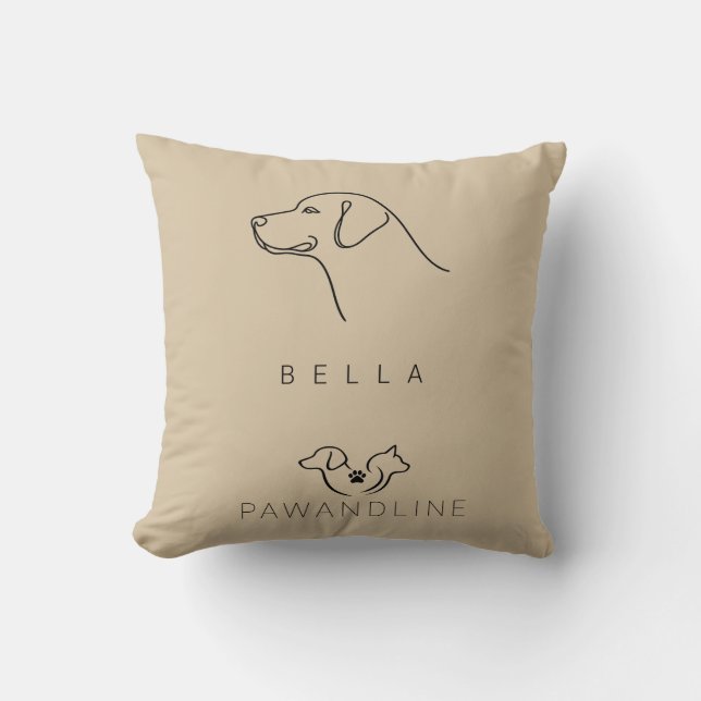 Minimalist Labrador Pillow | Custom Name Kudde (Framsida)