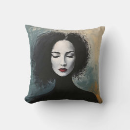 Minimalist Lady Portrait Canvas Art Kudde