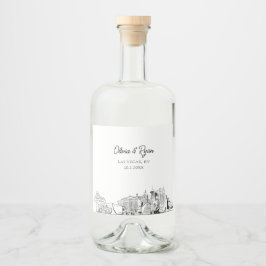 Minimalist Las Vegas Bröllop Anpassningsbar Spritflaskor Etikett