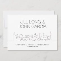 Minimalist Las Vegas Skyline Bröllop spara datum
