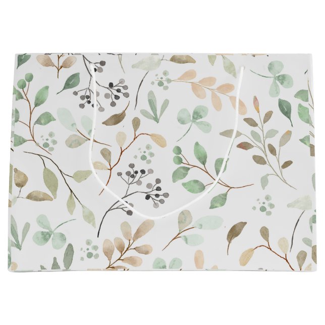 Minimalist Leaves Pattern Gift Bag (Framsidan)