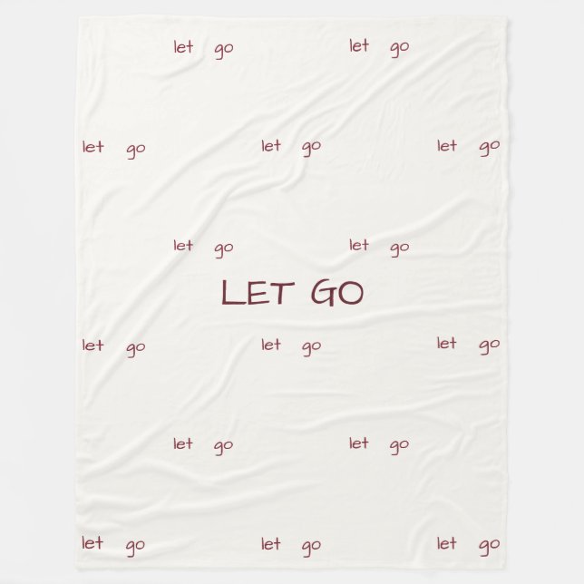 Minimalist "Let Go" Affirmation Pattern Fleecefilt (Framsidan)