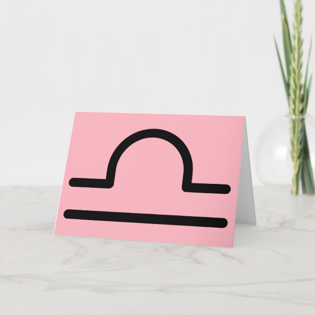 Minimalist Libra Zodiac Horoscope Birthday Gift Kort (Framsida)