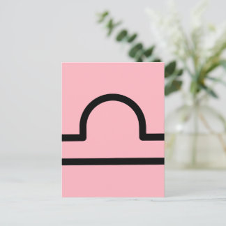 Minimalist Libra Zodiac Horoscope Birthday Gift Vykort