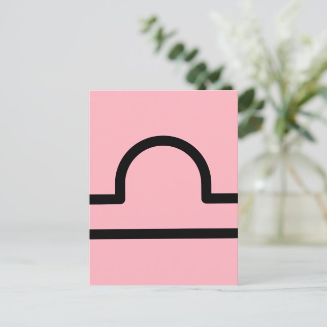 Minimalist Libra Zodiac Horoscope Birthday Gift Vykort (Stående Fram)
