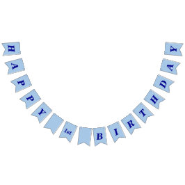 Minimalist Light Blue Kids Birthday Bunting Banner Vimplar