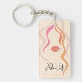 Minimalist Light Peach Hairstylist Wavy Hair QR