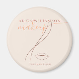 Minimalist Light Peach Makeup Artist Line Art Chic Magnet