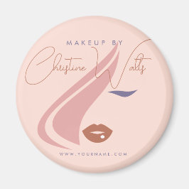 Minimalist Light Peach Pink Makeup Artist Girly Magnet