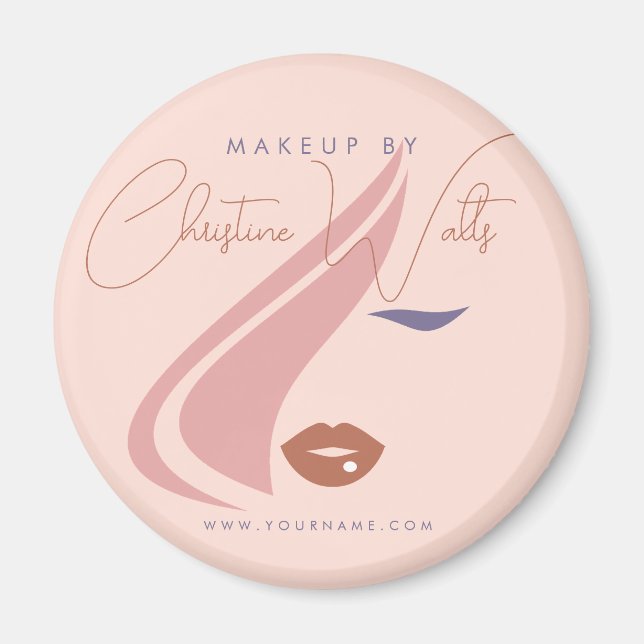 Minimalist Light Peach Pink Makeup Artist Girly Magnet (Framsidan)