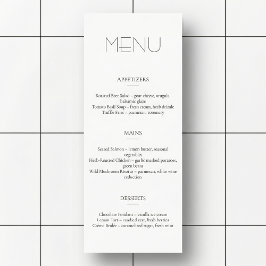 Minimalist Light Restaurant Or Wedding Menu Program