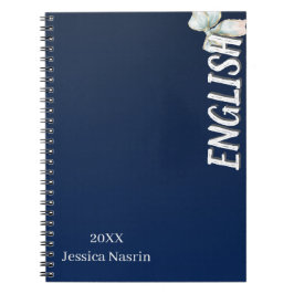 Minimalist Lilac Vertical Text School Subject Anteckningsbok