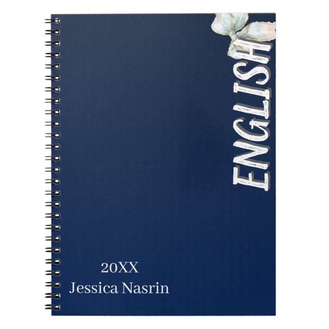 Minimalist Lilac Vertical Text School Subject Anteckningsbok (Framsidan)