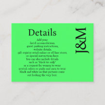 Minimalist Lime Green Enclosure Details Card
