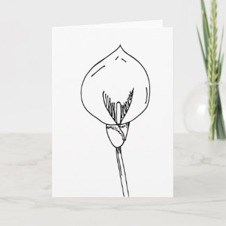 Minimalist Line Art Floral Blank Kort