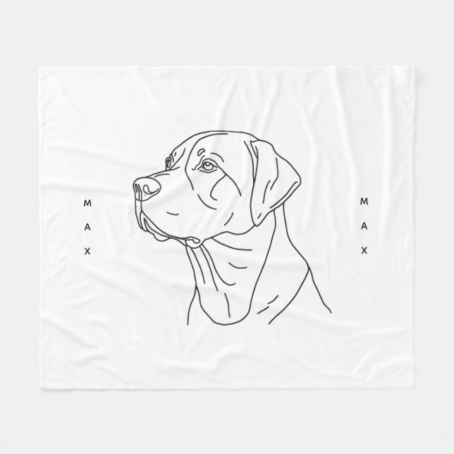Minimalist Line Art Labrador Retriever Fleece Pet (Framsidan (Horisontell))