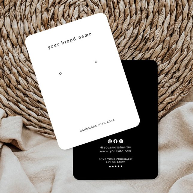 Minimalist Logo Earring Display Card Visitkort (Skapare uppladdad)